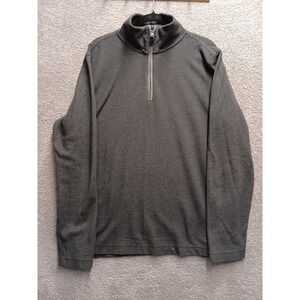 Banana Republic 1/4‎ Zip Sweater XL Gray Cotton Lightweight Pullover